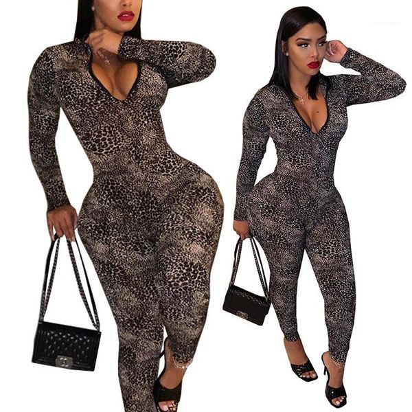 fashion casual female clothing leopard print womens designer jumpsuits autumn long sleeve v neck skinney rompers, Black;white
fashion casual female clothing leopard print womens designer jumpsuits autumn long sleeve v neck skinney rompers, Black;white