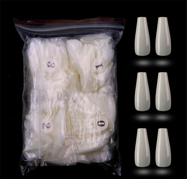 500pcs/pack fake nail artificial press on long ballerina clear natural white false coffin nails art tips full co wmtjwg xhhair, Red;gold