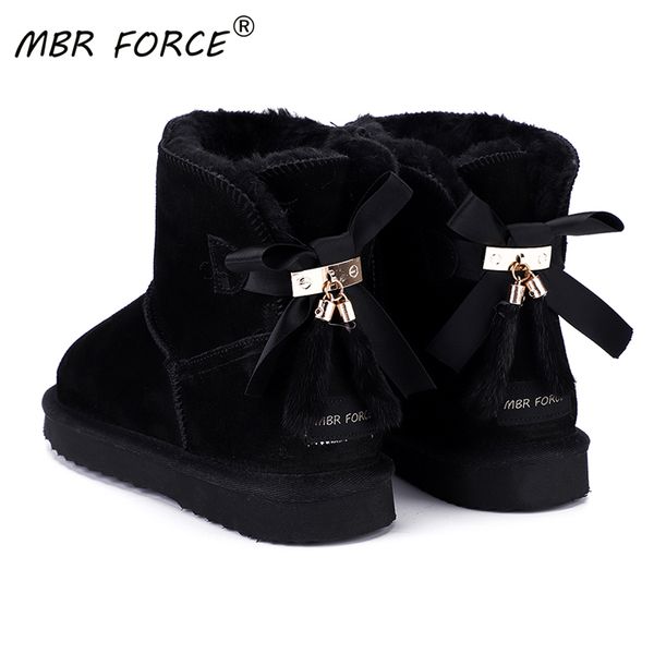 mbr force fashion ankle bowknot snow boots women wool fur lined australia classic genuine leather winter flat warm shoes b, Black
mbr force fashion ankle bowknot snow boots women wool fur lined australia classic genuine leather winter flat warm shoes b, Black