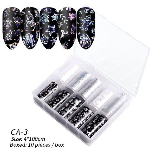 10pcs nail sticker halloween holographic foil starry sky christmas transfer paper shining nail art decal gel slider diy manicure, Black
10pcs nail sticker halloween holographic foil starry sky christmas transfer paper shining nail art decal gel slider diy manicure, Black