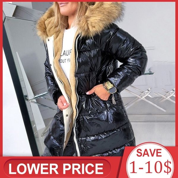 cotton padded jacket black women solid hood fur warm winter coat plus size m-4xl office ladies retro causal loose parkas outwear 201102
cotton padded jacket black women solid hood fur warm winter coat plus size m-4xl office ladies retro causal loose parkas outwear 201102