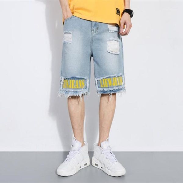 2020 men's broken hole denim shorts summer style personality straight leg knee length popular logo versatile wear jeans1, White;black
2020 men's broken hole denim shorts summer style personality straight leg knee length popular logo versatile wear jeans1, White;black
