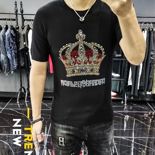 2021 new tshirt male summer tee diamonds stone short sleeve o-neck hip hop drop ship zf4p, White;black
2021 new tshirt male summer tee diamonds stone short sleeve o-neck hip hop drop ship zf4p, White;black