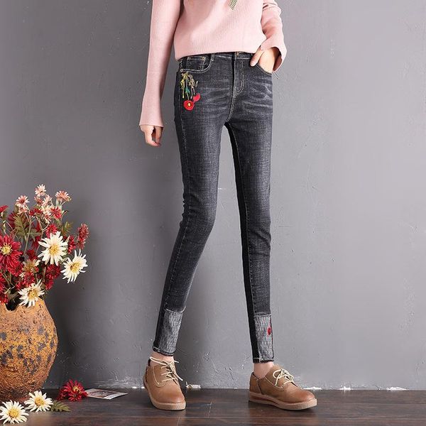 casual flower embroidery jeans for women slim denim skinny jeans pants high waist push up patchwork denim pants pencil, Blue
casual flower embroidery jeans for women slim denim skinny jeans pants high waist push up patchwork denim pants pencil, Blue