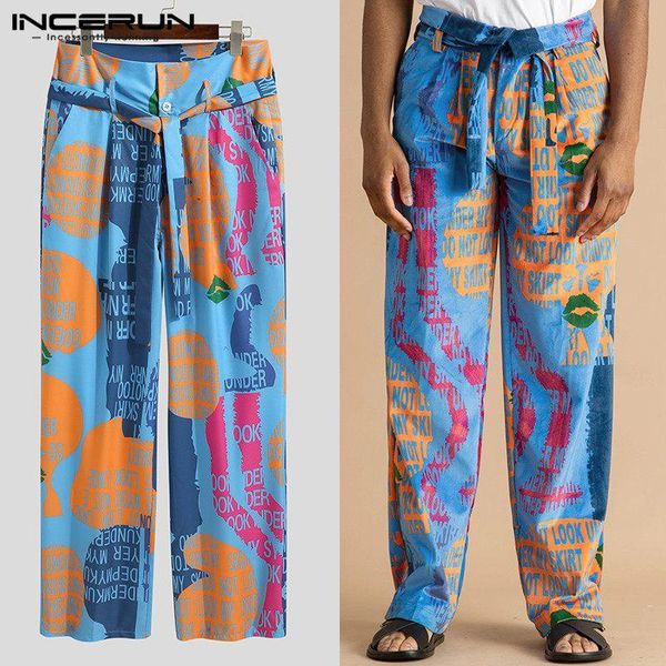 men's pants incerun loose vocation hawaiian wide leg pantalones printed men high waist floral trousers man lace up casual, Black
men's pants incerun loose vocation hawaiian wide leg pantalones printed men high waist floral trousers man lace up casual, Black