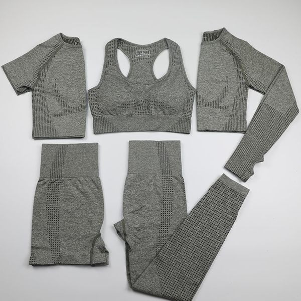 women vital seamless yoga set workout sport wear gym clothing short/long sleeve crop high waist running leggings sports set c0122, Gray
women vital seamless yoga set workout sport wear gym clothing short/long sleeve crop high waist running leggings sports set c0122, Gray