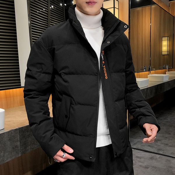 2020 winter korean loose trend stand collar down cotton padded youth casual suit men's jacket, Black
2020 winter korean loose trend stand collar down cotton padded youth casual suit men's jacket, Black