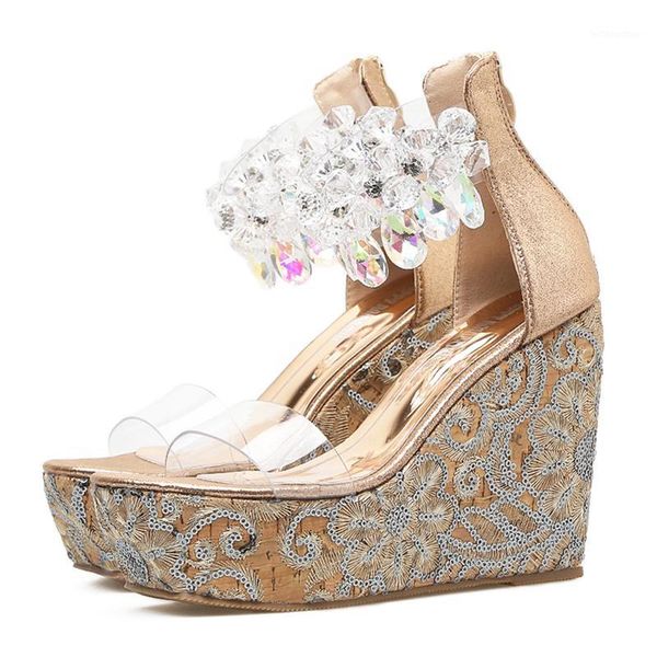 2020 summer women 11cm high heels stripper crystal sandals strappy wedges 4cm platform slides lady fetish chunky shoes1, Black
2020 summer women 11cm high heels stripper crystal sandals strappy wedges 4cm platform slides lady fetish chunky shoes1, Black