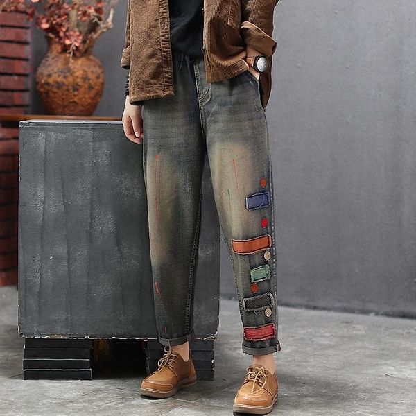 women's jeans fairy natural women vintage slim type denim pants 2021 elastic waist pocket bleached female trousers patchwork, Blue
women's jeans fairy natural women vintage slim type denim pants 2021 elastic waist pocket bleached female trousers patchwork, Blue