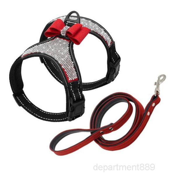 fashion reflective diamond bling rhinestone bowknot harness nylon leash small medium dog harnesses vest pet supplies
fashion reflective diamond bling rhinestone bowknot harness nylon leash small medium dog harnesses vest pet supplies
