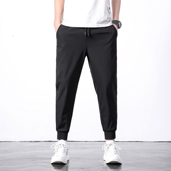 men casual solid polyester lightweight straight ankle length pants men elastic waist pockets comfortable jogging trousers male, Black
men casual solid polyester lightweight straight ankle length pants men elastic waist pockets comfortable jogging trousers male, Black