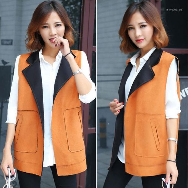 women's vests europe women faux suede fabric leather vest solid orange sleeveless coats jackets pocket regular waistcoat fashion street, Black;white
women's vests europe women faux suede fabric leather vest solid orange sleeveless coats jackets pocket regular waistcoat fashion street, Black;white