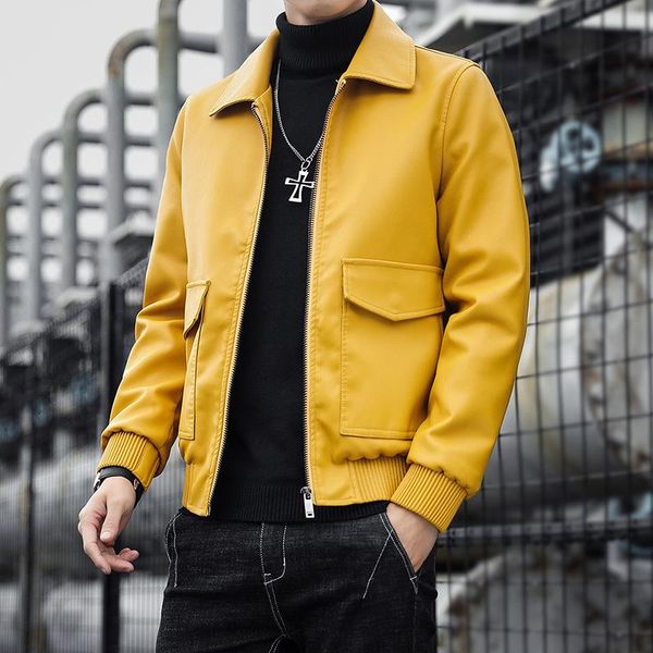autumn and winter men's pu leather youth fold-down collar jaet casual hong kong style locomotive plus velvet solid color, Black
autumn and winter men's pu leather youth fold-down collar jaet casual hong kong style locomotive plus velvet solid color, Black