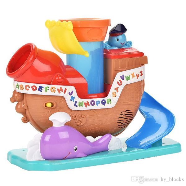 Cartoon Music Pirate Boat Interesting Ball Ejection Toys Funny Ocs Dolphin Toy Gift For Kid Early Education