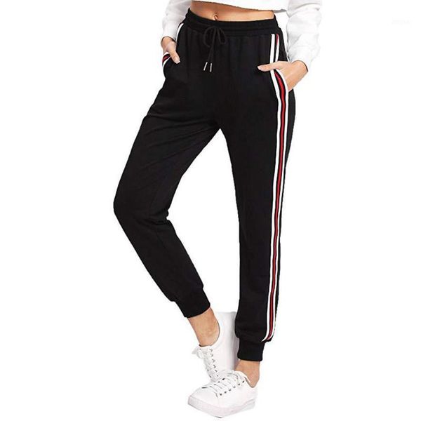 rainbow striped side sweatpants black drawstring waist loose sporting pants women summer mid waist trousers1, Black;white
rainbow striped side sweatpants black drawstring waist loose sporting pants women summer mid waist trousers1, Black;white