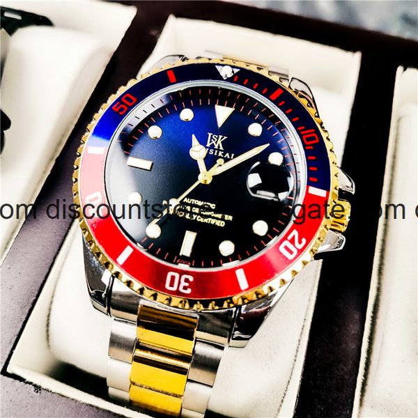 weskay water ghost mechanical watch waterproof luminous single fold calendar metal strap double sided hollow men's watch, Slivery;brown
weskay water ghost mechanical watch waterproof luminous single fold calendar metal strap double sided hollow men's watch, Slivery;brown