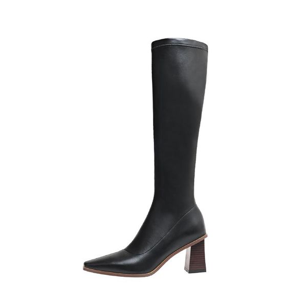 boots lmyom brand genuine leather high mid heel stretch knight large size34-43 thin non-knee black and white
boots lmyom brand genuine leather high mid heel stretch knight large size34-43 thin non-knee black and white