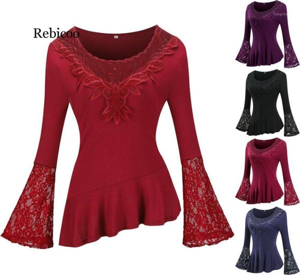 fashion lace blouses flare sleeve shirts for womens shirt plus size women clothes irregular female1, White
fashion lace blouses flare sleeve shirts for womens shirt plus size women clothes irregular female1, White