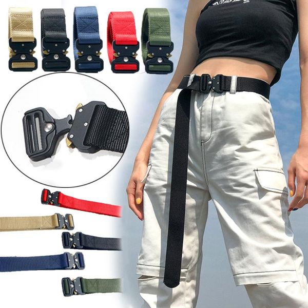 tactical belt nylon women men's training belt metal multifunctional buckle outdoor sports hook waist, Black;brown
tactical belt nylon women men's training belt metal multifunctional buckle outdoor sports hook waist, Black;brown