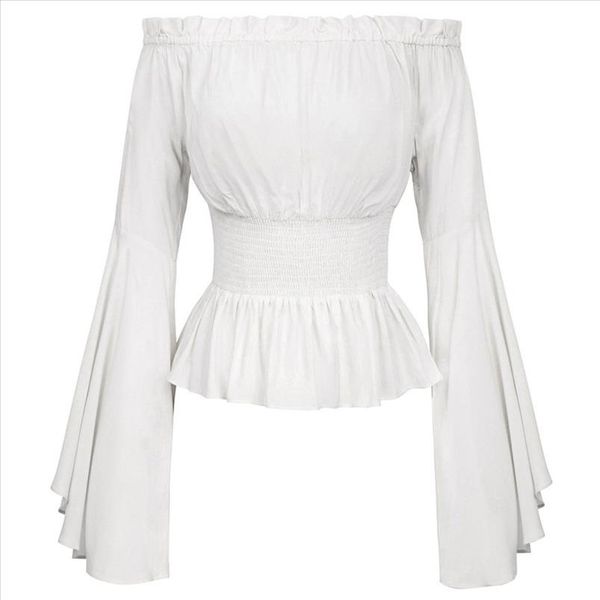womens slash neck shirt vintage retro party wear steampunk victorian off shoulder lace up slim ladies summer tee shirts, White
womens slash neck shirt vintage retro party wear steampunk victorian off shoulder lace up slim ladies summer tee shirts, White