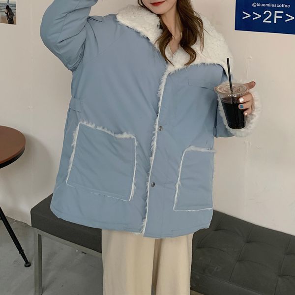 2021 new korean version cotton padded jacket autumn winter thicken lambswool splicing keep warm stand-up collar long sleeve 0ei1, Black
2021 new korean version cotton padded jacket autumn winter thicken lambswool splicing keep warm stand-up collar long sleeve 0ei1, Black