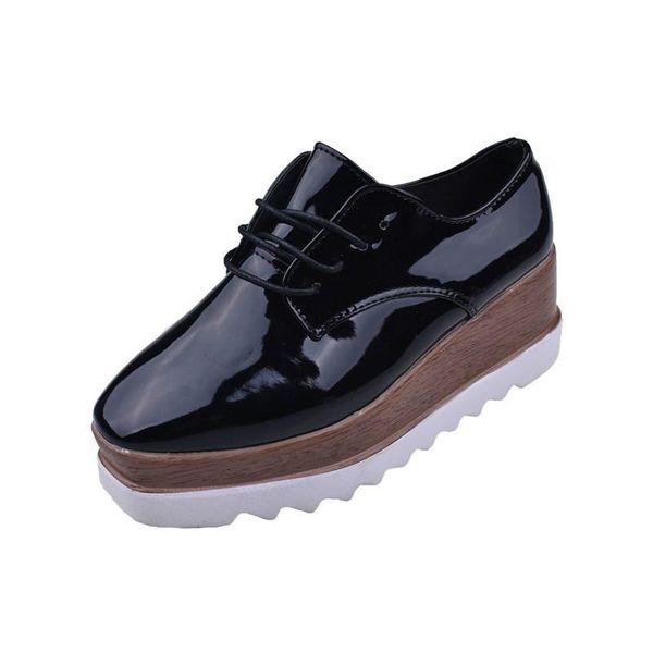 35-39 spring casual solid flat women shoes patent leather lace-up loafers flat platforms british style ladies oxfords, Black
35-39 spring casual solid flat women shoes patent leather lace-up loafers flat platforms british style ladies oxfords, Black