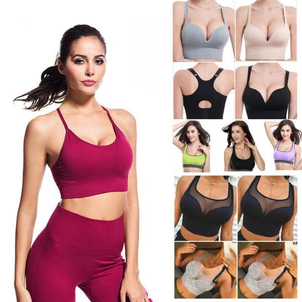 women padded bra running vest sports shockproof seamless yoga bralette crop casual slim soft lady sportswear bra1, White;black
women padded bra running vest sports shockproof seamless yoga bralette crop casual slim soft lady sportswear bra1, White;black