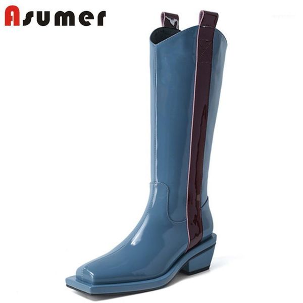 asumer 2020 genuine leather knee high boots mixed colors square toe thick heels fashion casual shoes ladies boots1, Black
asumer 2020 genuine leather knee high boots mixed colors square toe thick heels fashion casual shoes ladies boots1, Black