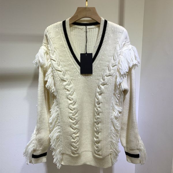 2020 fall/winter new style luxury tassel white sweater retro elegant twisted twist texture lady clothes ing, White;black
2020 fall/winter new style luxury tassel white sweater retro elegant twisted twist texture lady clothes ing, White;black