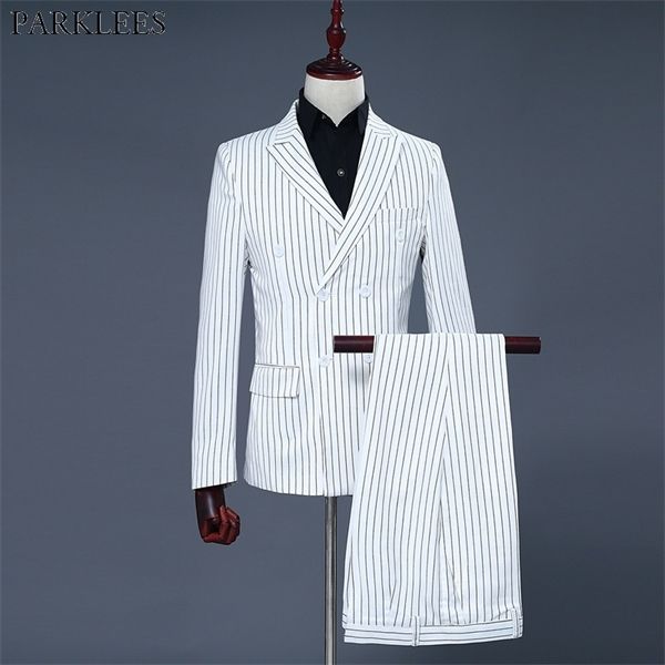 fashion white striped double breasted suit men brand wedding groom tuxedos 2 piece suit (jacket+pants) men costume homme q1216, White;black
fashion white striped double breasted suit men brand wedding groom tuxedos 2 piece suit (jacket+pants) men costume homme q1216, White;black