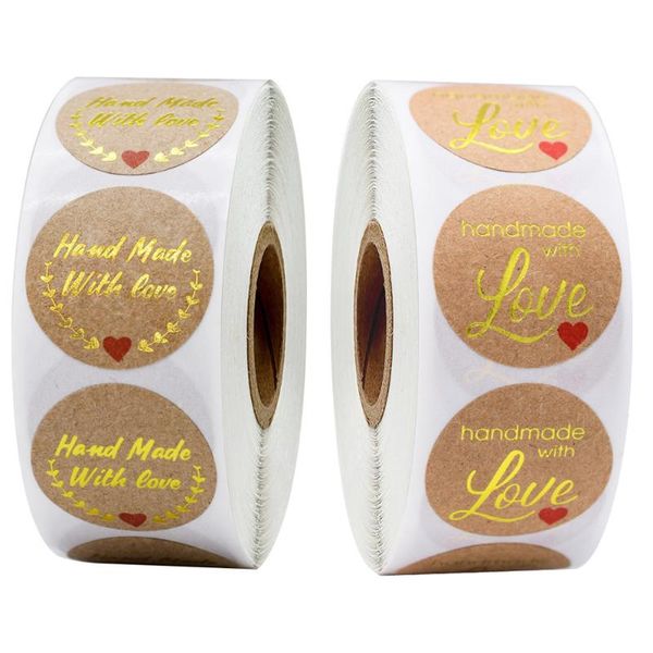 gold foil handmade with love kraft stickers with round labels sticker for small shop handmade sticker gift seal
gold foil handmade with love kraft stickers with round labels sticker for small shop handmade sticker gift seal