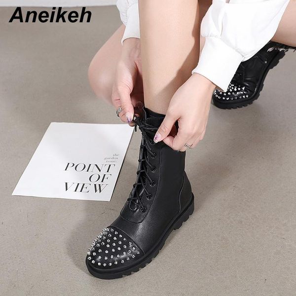aneikeh spring women shoes rivets ankle riding equestrian pu zipper square heel round toe lace-up boots size 35-40 new solid, Black
aneikeh spring women shoes rivets ankle riding equestrian pu zipper square heel round toe lace-up boots size 35-40 new solid, Black