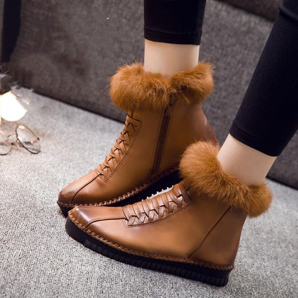 boots side zipper warm women's winter handmade real leather shoes hair platform ankle woman, Black
boots side zipper warm women's winter handmade real leather shoes hair platform ankle woman, Black