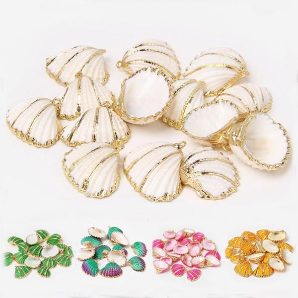 4pcs 18-30mm colorful gold silver color threaded seashells shell charm pendants for earring necklace bracelet jewelry making diy1, Bronze;silver
4pcs 18-30mm colorful gold silver color threaded seashells shell charm pendants for earring necklace bracelet jewelry making diy1, Bronze;silver