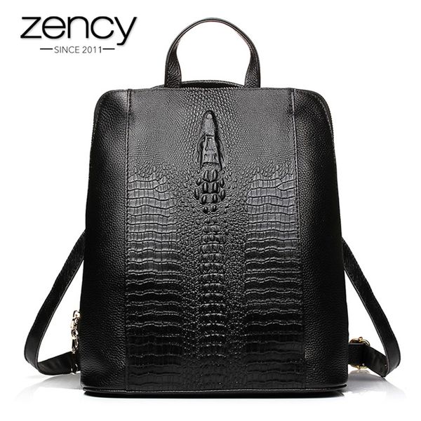 zency 100% genuine leather knapsack ladies crocodile pattern women backpack girl notebook schoolbags travel bags high quality
zency 100% genuine leather knapsack ladies crocodile pattern women backpack girl notebook schoolbags travel bags high quality