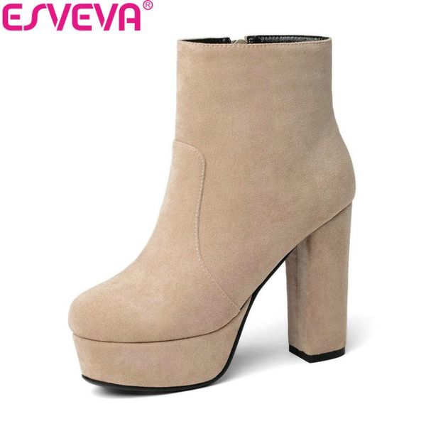 boots esveva 2021 women shoes short plush/pu square high heel platform 4cm ankle flock spring and autumn 34-43, Black
boots esveva 2021 women shoes short plush/pu square high heel platform 4cm ankle flock spring and autumn 34-43, Black
