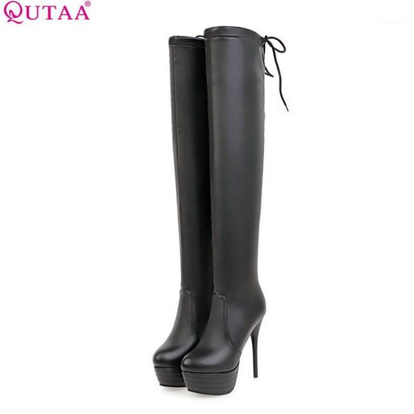 qutaa 2020 thin high heel women over the knee high boots platform zipper pu leather all match women boots size 34-431, Black
qutaa 2020 thin high heel women over the knee high boots platform zipper pu leather all match women boots size 34-431, Black