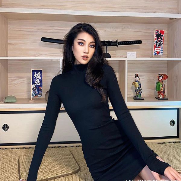 europe and the united states are still solid color threaded long-sleeved dress female autumn and winter slim slimming hip skirt, Black;gray
europe and the united states are still solid color threaded long-sleeved dress female autumn and winter slim slimming hip skirt, Black;gray