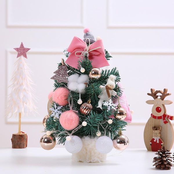christmas decorations 30cm-45cm  led tree for home kids diy xmas mini artificial