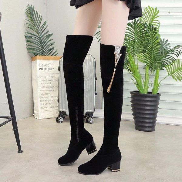 boots women's knees with thin and thin boots autumn and winter high-heeled stretch plus velvet women's1, Black
boots women's knees with thin and thin boots autumn and winter high-heeled stretch plus velvet women's1, Black