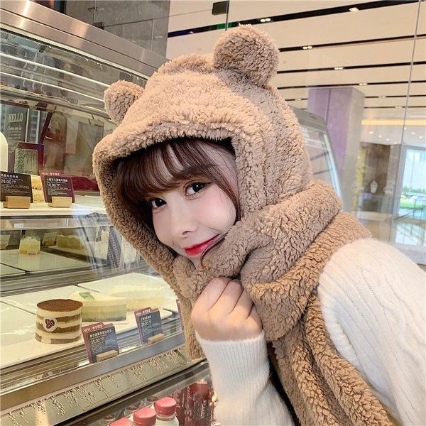beanie/skull caps 2021 korean women's winter hat kawaii cute bear big plush knitted scarf set girl warm female, Blue;gray
beanie/skull caps 2021 korean women's winter hat kawaii cute bear big plush knitted scarf set girl warm female, Blue;gray