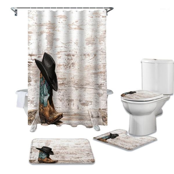estern cowboy shoes waterproof bath shower curtain rug set non-slip bath mat toliet cover polyester shower curtain1
estern cowboy shoes waterproof bath shower curtain rug set non-slip bath mat toliet cover polyester shower curtain1