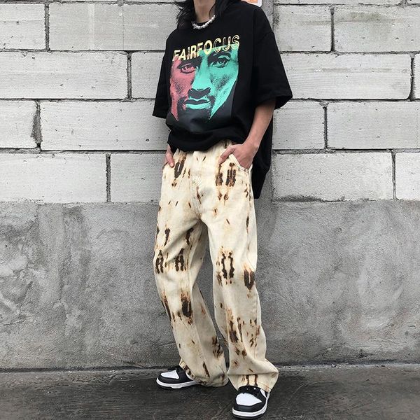 men's jeans mens streetwear american tie dyed denim pants loose straight hip hop spring fashion ins trend, Blue
men's jeans mens streetwear american tie dyed denim pants loose straight hip hop spring fashion ins trend, Blue