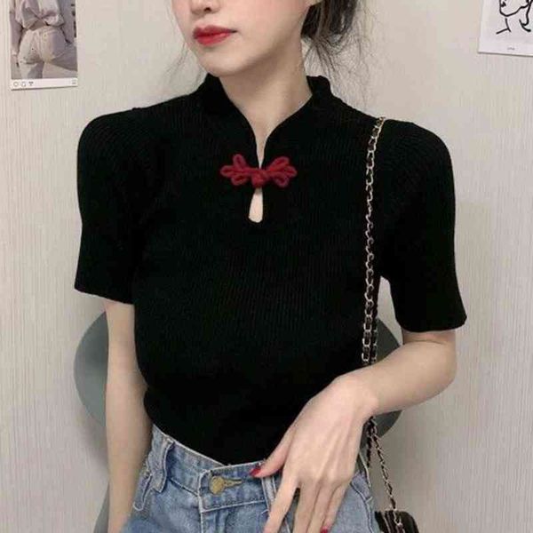woman fashion t shirt knitted polyester vintage short sleeve female summer tee shirt woman clothing, White
woman fashion t shirt knitted polyester vintage short sleeve female summer tee shirt woman clothing, White