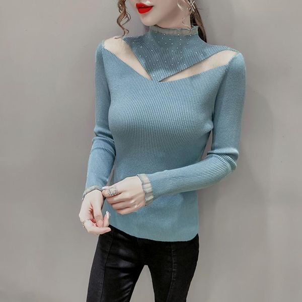 #6282 black blue beige knitted sweater women thin casual hollow out turtleneck women sweater cotton high neck tide, White;black
#6282 black blue beige knitted sweater women thin casual hollow out turtleneck women sweater cotton high neck tide, White;black