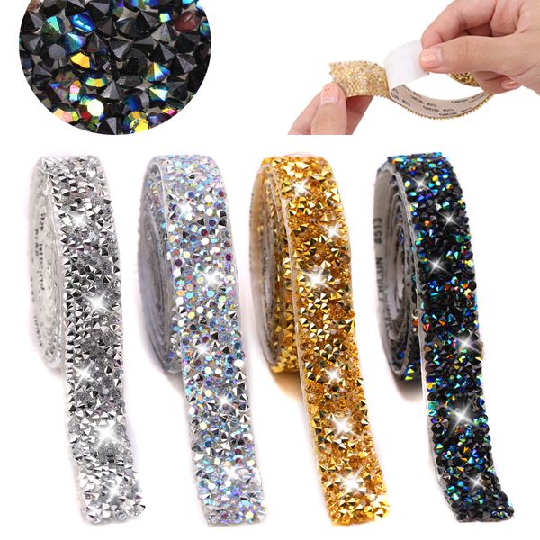 self-adhesive rhinestones trim glitter crystal tape strass ribbon chain rhinestones trim for diy crafts decorations, Black
self-adhesive rhinestones trim glitter crystal tape strass ribbon chain rhinestones trim for diy crafts decorations, Black