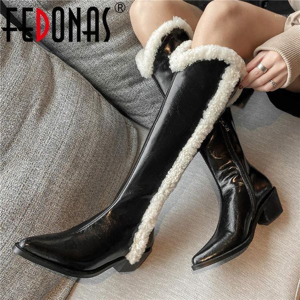 boots fedonas platform ladies shoes winter keep warm knee high genuine leather thick heels for girls party woman1, Black
boots fedonas platform ladies shoes winter keep warm knee high genuine leather thick heels for girls party woman1, Black