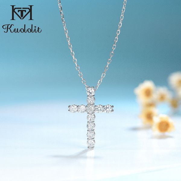kuololit 1 carat solitaire moissanite cross pendants for women solid 925 sterling silver handmade luxury necklace engagement q1219, Bronze;silver
kuololit 1 carat solitaire moissanite cross pendants for women solid 925 sterling silver handmade luxury necklace engagement q1219, Bronze;silver