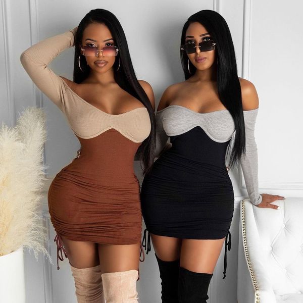 2021 new spring fall long women's dresses thin fashion strain party dress off shoulder high street clothes 8qsz, Black;gray
2021 new spring fall long women's dresses thin fashion strain party dress off shoulder high street clothes 8qsz, Black;gray