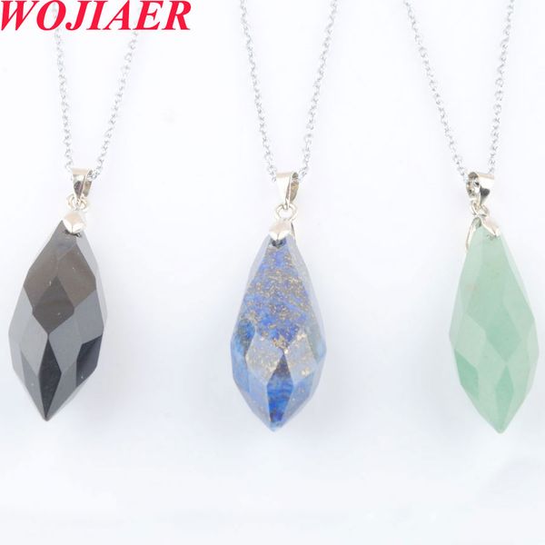 wojiaer natural crystal stone pendant & necklace for chakra healing multifaceted water drop obsidian reiki point pendule dbo931, Silver
wojiaer natural crystal stone pendant & necklace for chakra healing multifaceted water drop obsidian reiki point pendule dbo931, Silver